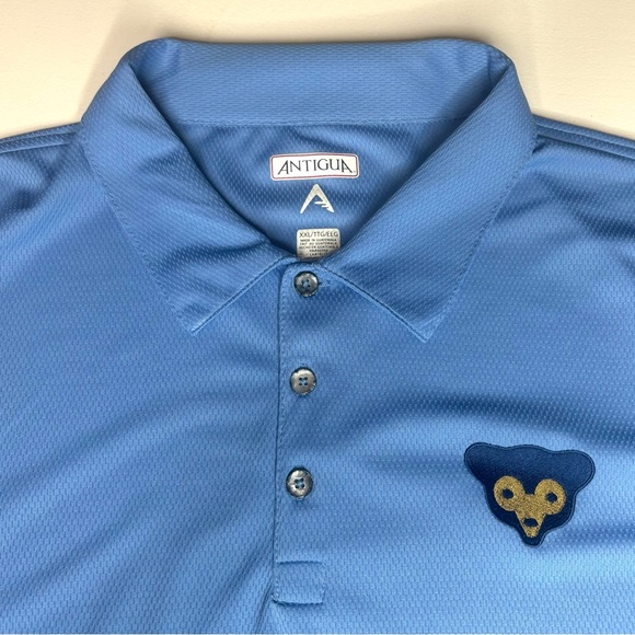 Antigua Chicago Cubs Men’s Size XXL 2XL Polo Golf Shirt with 60s/70s Logo - Picture 2 of 8